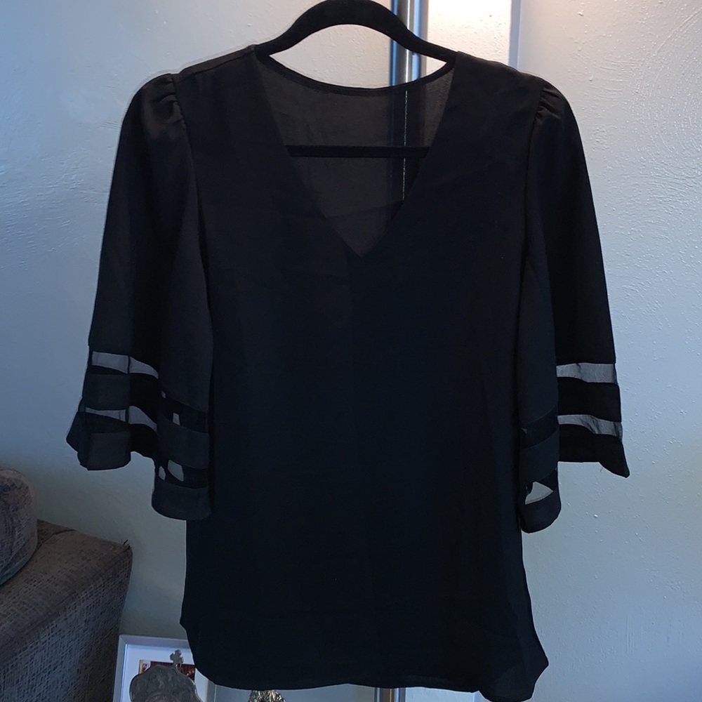 NWOT Wide sleeve BLACK BLOUSE